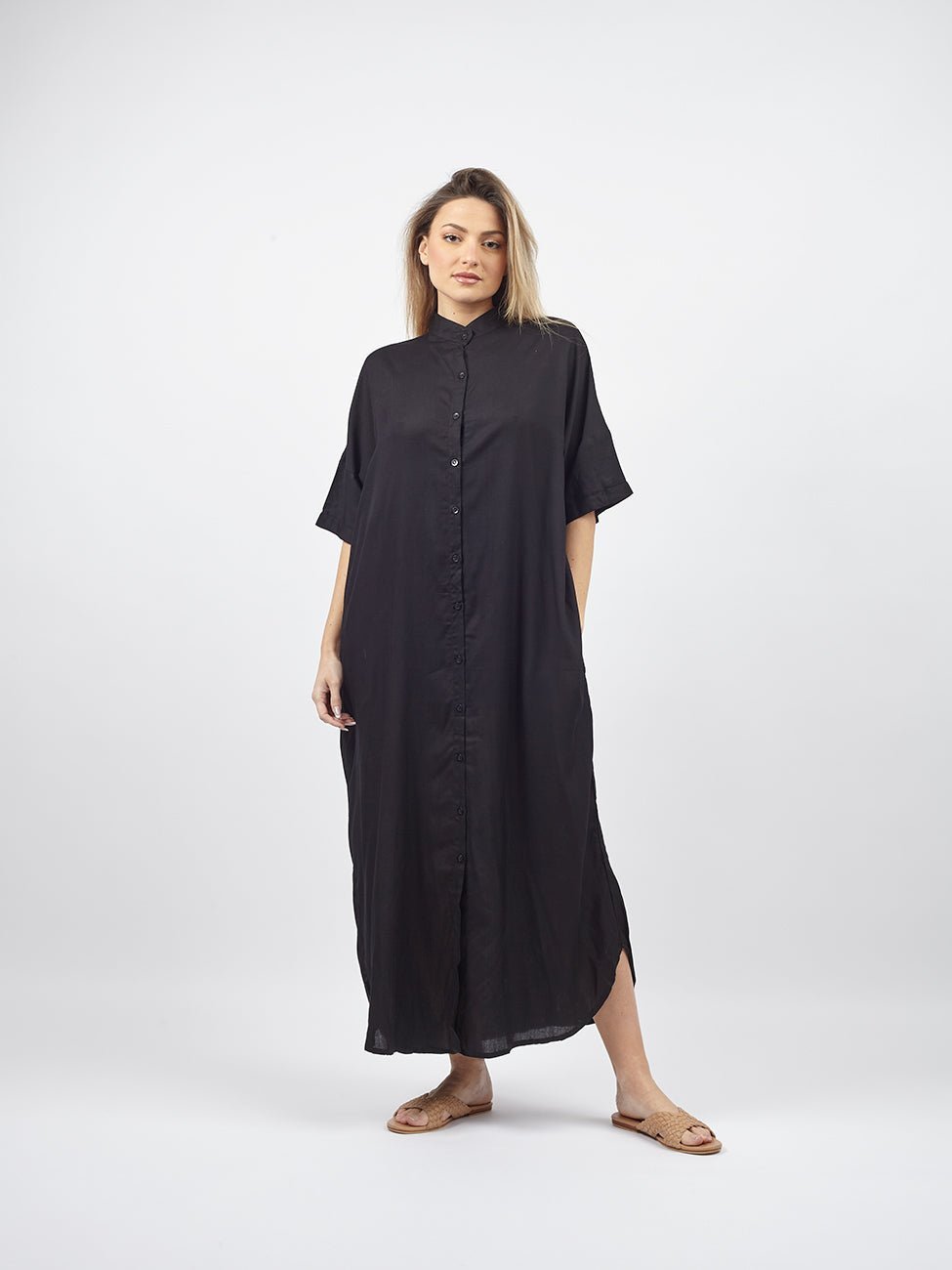 Vestito Camicione lungo over collo coreana Mimmi - arancione - Bijondo