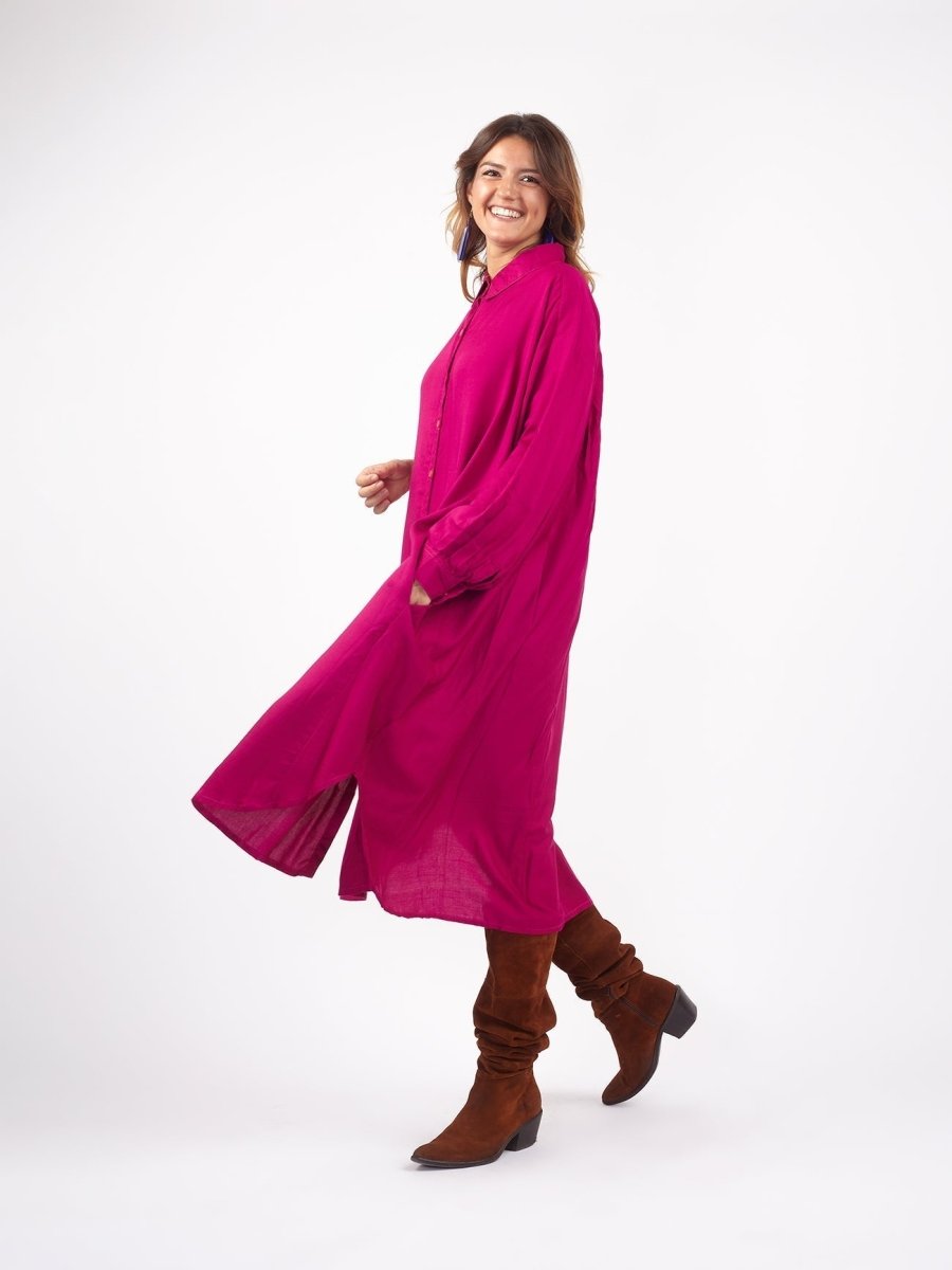 Vestito Camicione over Augusta - magenta - Bijondo