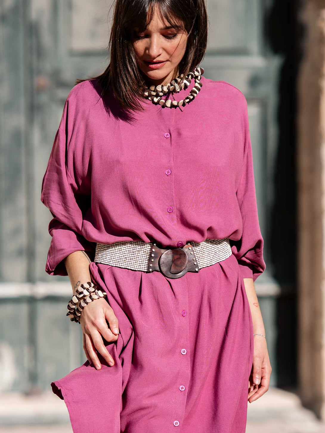 Vestito Camicione over Augusta-Vestito-Bijondo-ciclamino-taglia unica-Bijondo