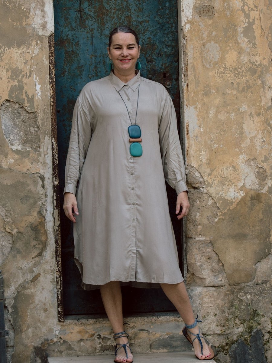 Vestito Camicione over Augusta - grigio - Bijondo