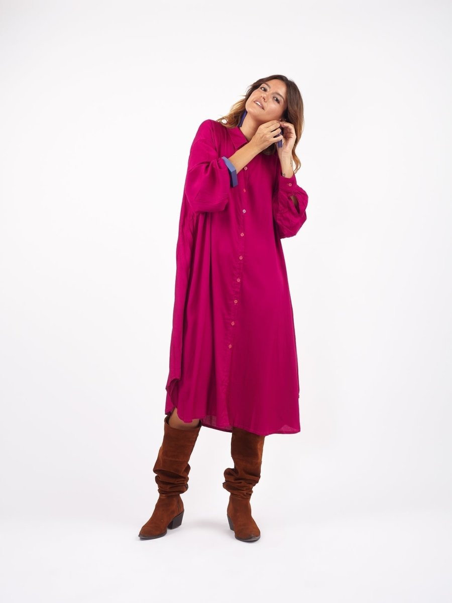 Vestito Camicione over Augusta - magenta - Bijondo