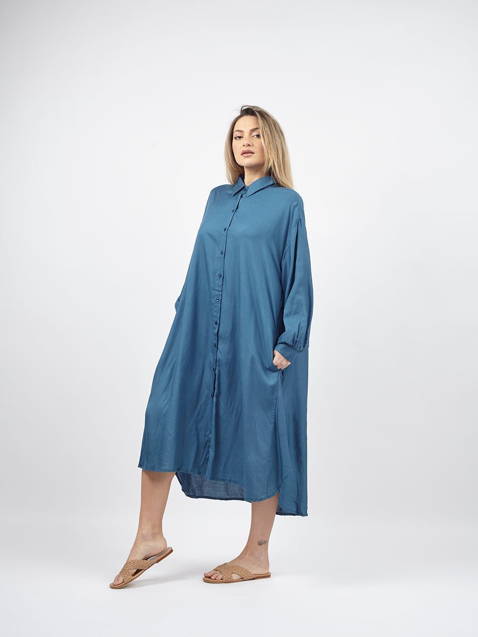 Vestito Camicione over Augusta - ottanio - Bijondo