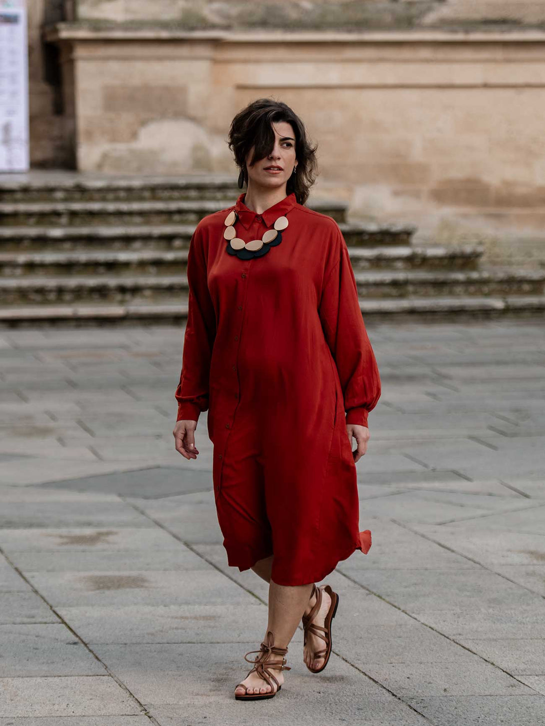 Vestito Camicione over Augusta-Vestito-Bijondo-terra-taglia unica-Bijondo