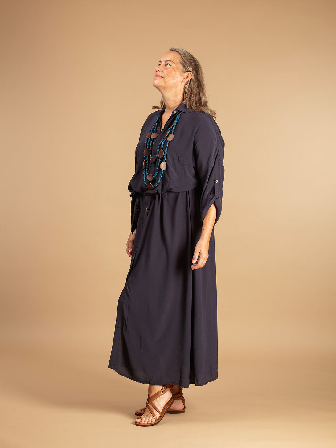 Vestito Camicione rayon con cintura Cataleya-Vestito-Bijondo-Bijondo