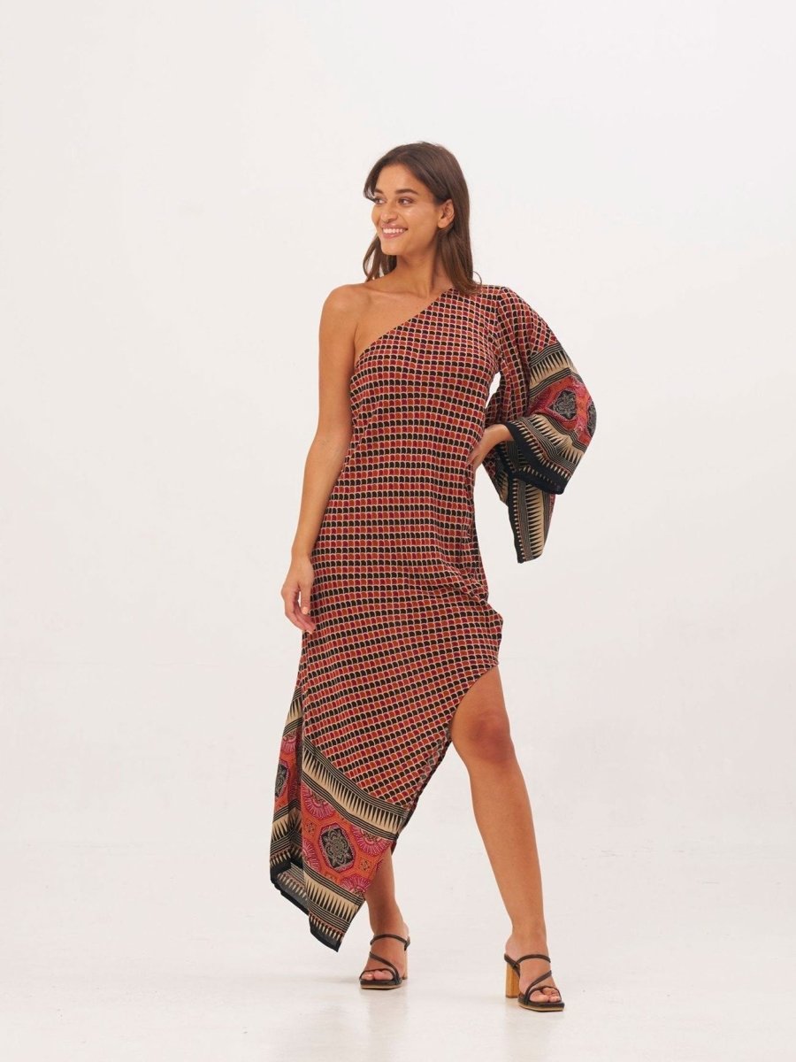 Vestito Charlize monospalla - fucsia - Bijondo