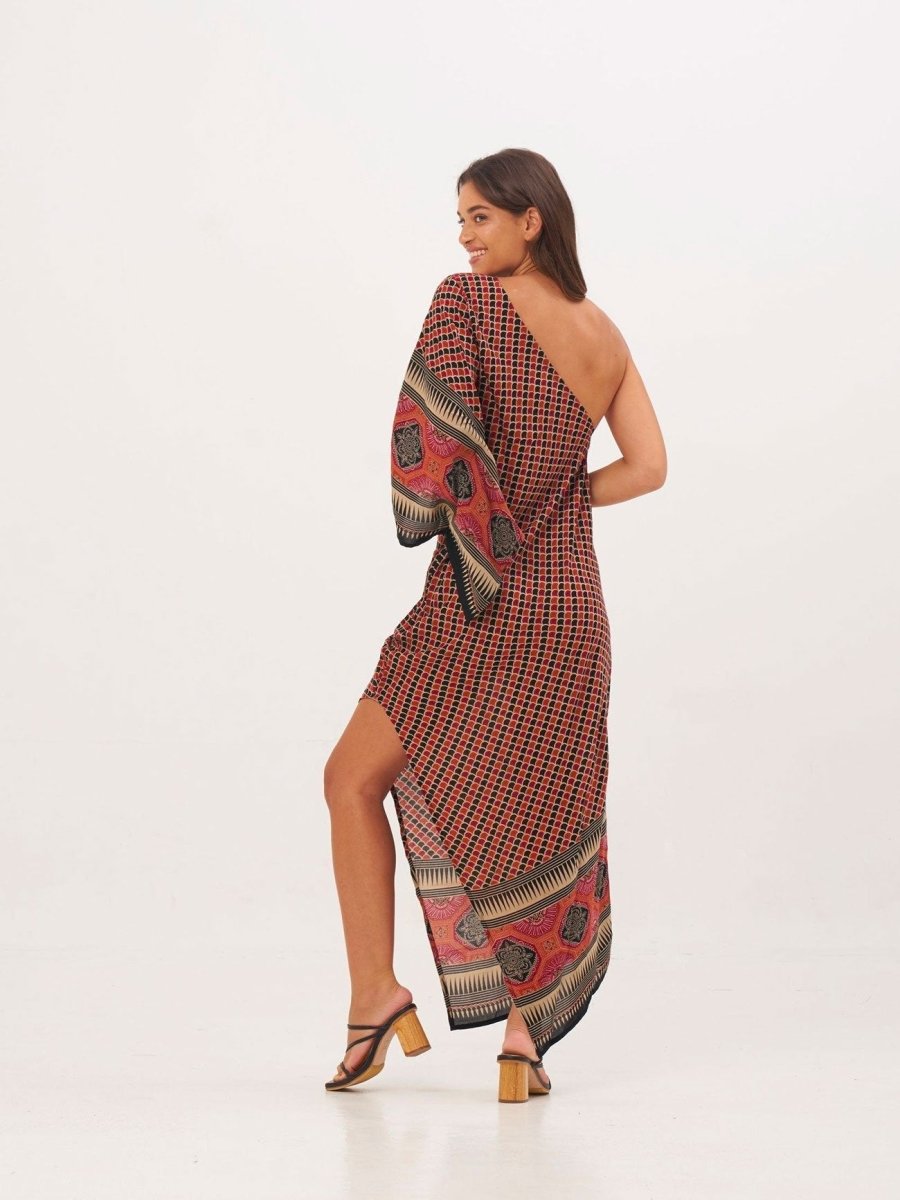 Vestito Charlize monospalla - fucsia - Bijondo