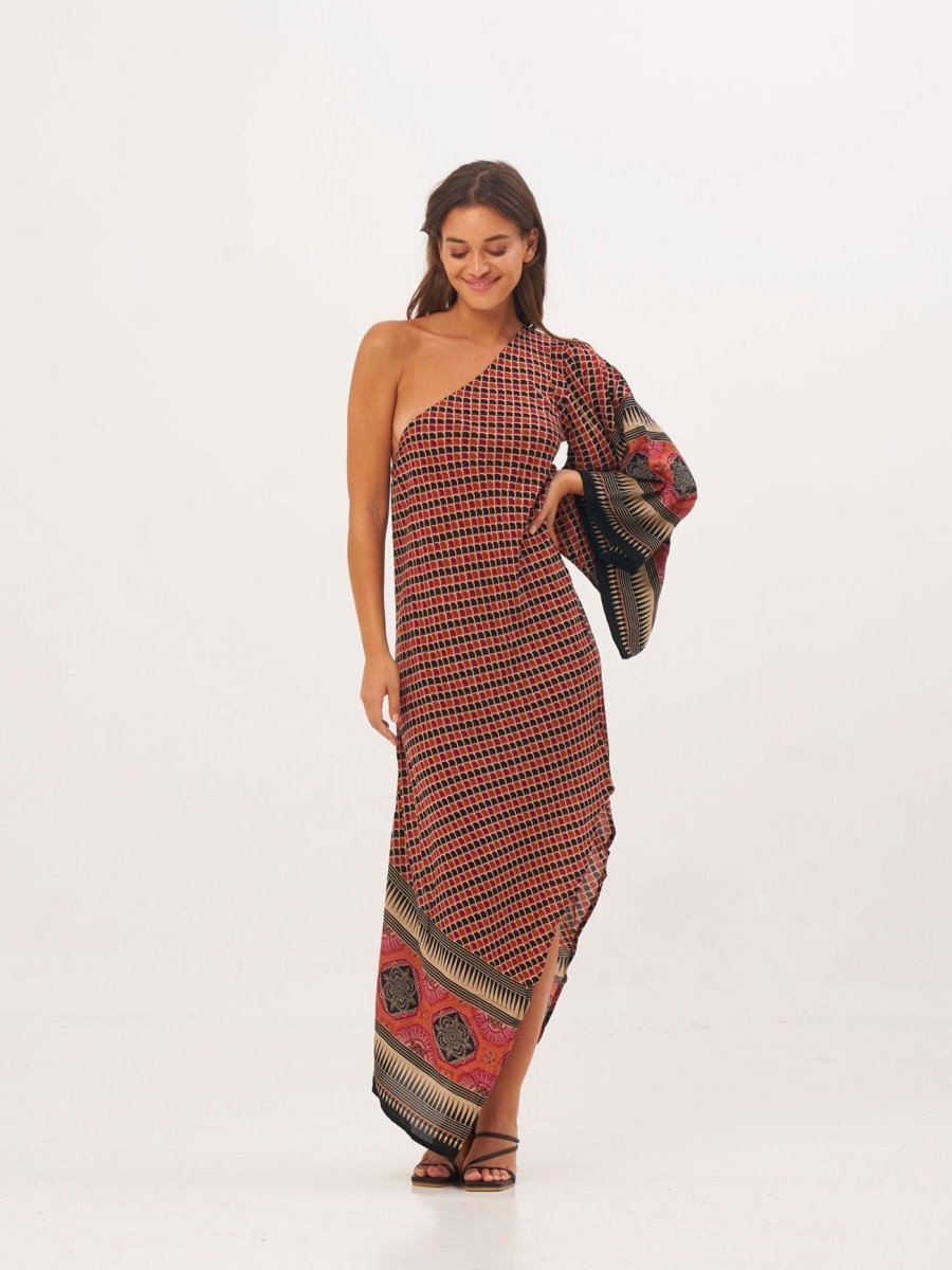 Vestito Charlize monospalla - fucsia - Bijondo