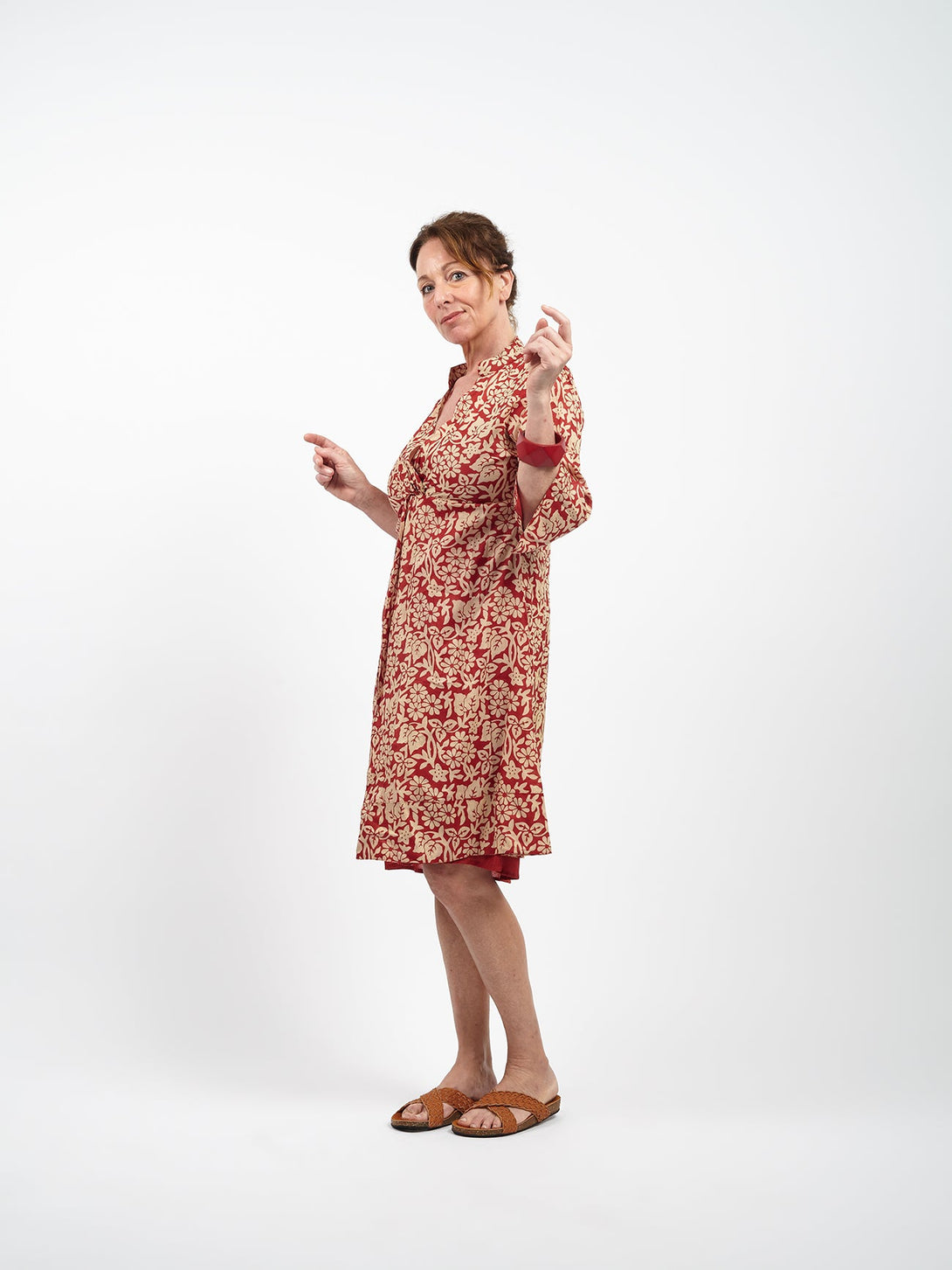 Vestito Consuelo-rosso-S-Bijondo