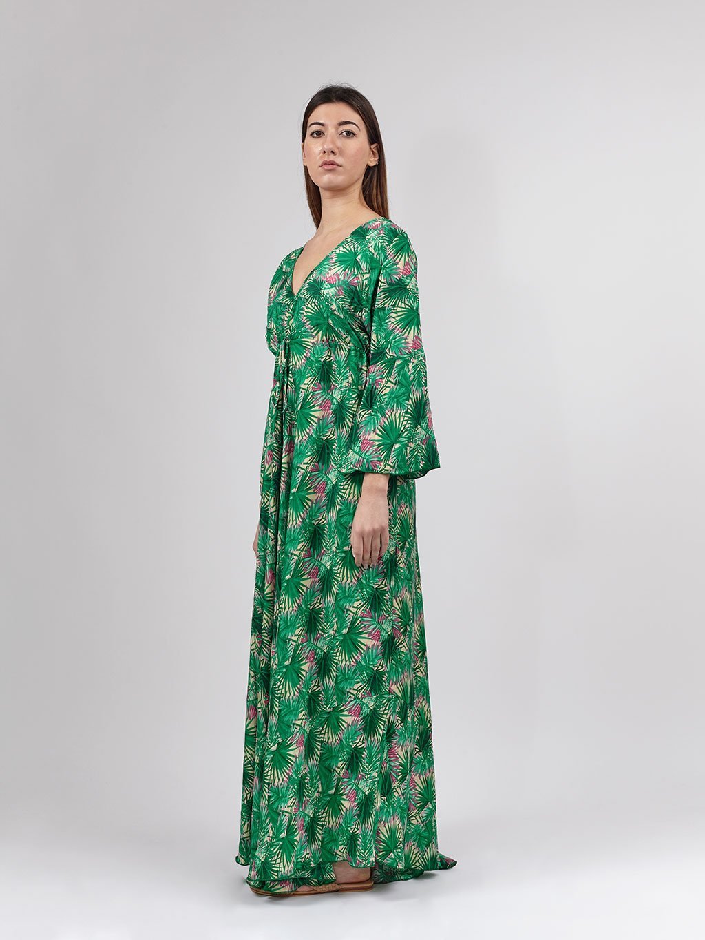 Vestito Giusy Seta - verde - Bijondo