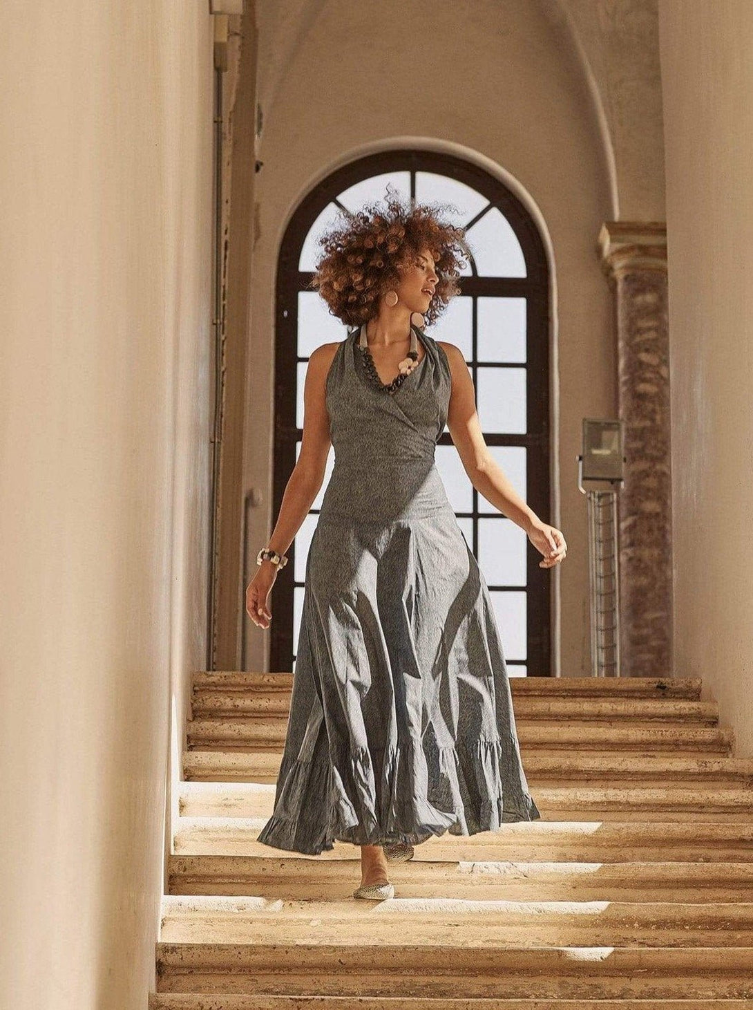 Vestito Hollywood cotone - blu - Bijondo