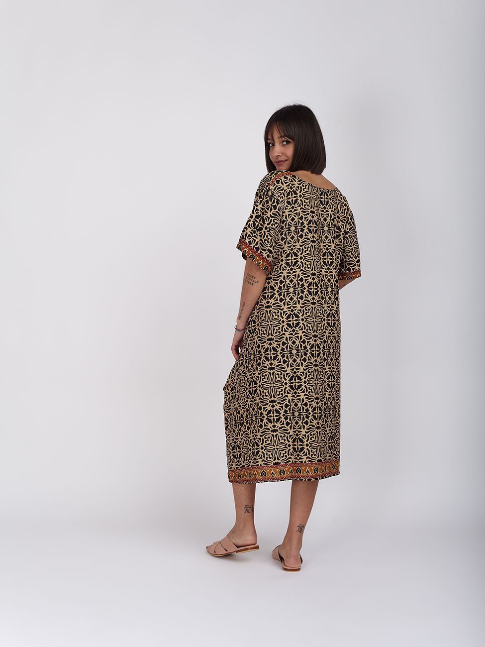 Vestito Seta Isabel - sabbia - Bijondo