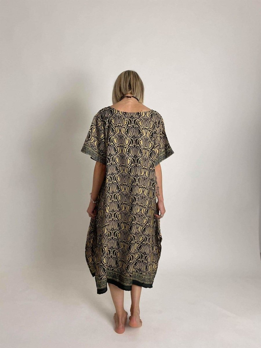 Vestito Seta Isabel - sabbia - Bijondo