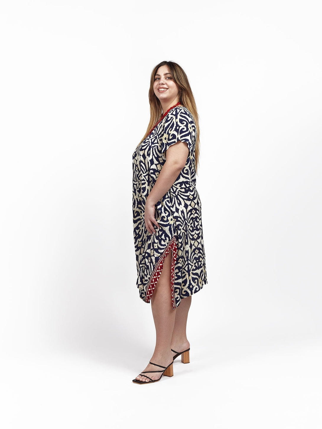 Vestito Seta Isabel - blu scuro - Bijondo