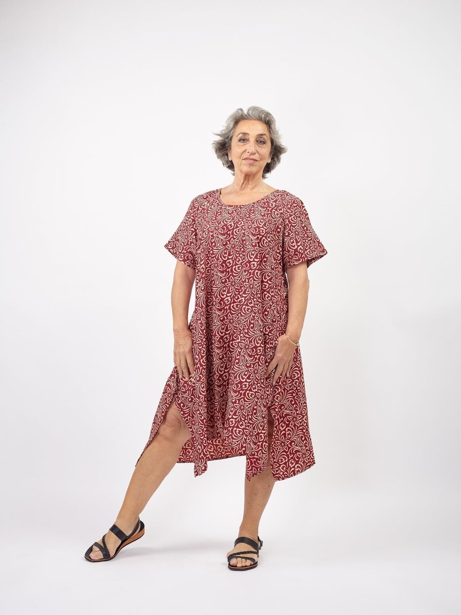 Vestito Seta Isabel - rosso - Bijondo