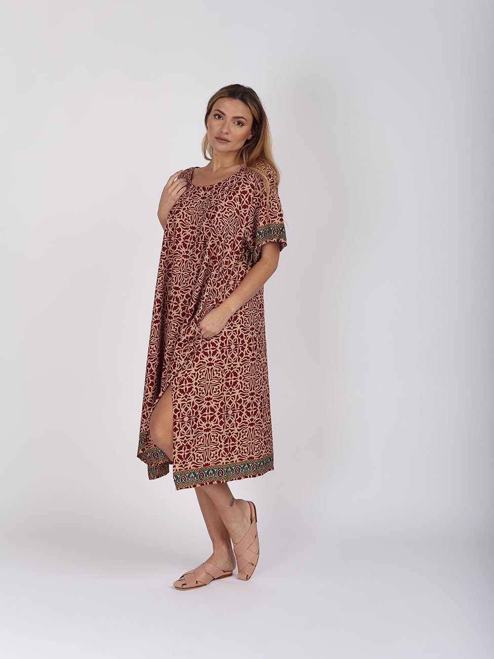 Vestito Seta Isabel - rosso boho - Bijondo