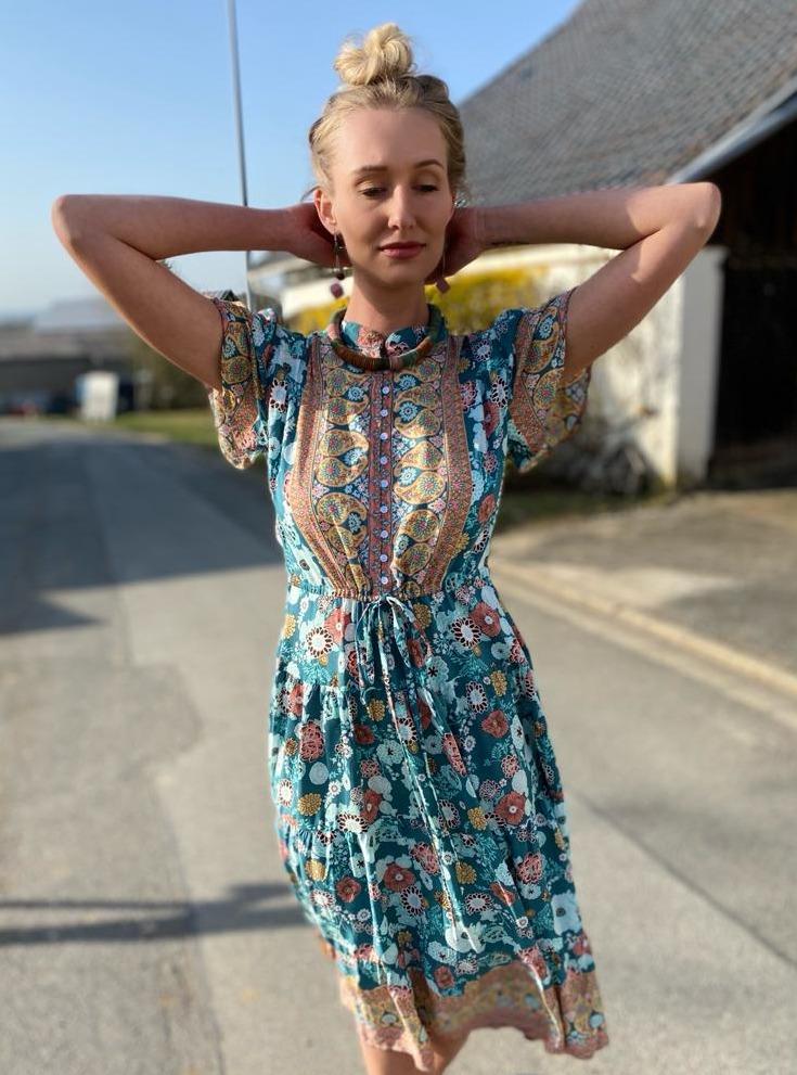 Vestito Jazz midi - corallo - Bijondo