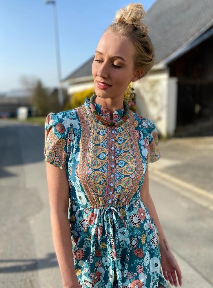 Vestito Jazz midi - corallo - Bijondo