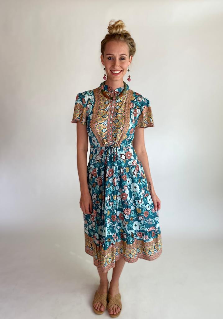 Vestito Jazz midi - celeste - Bijondo