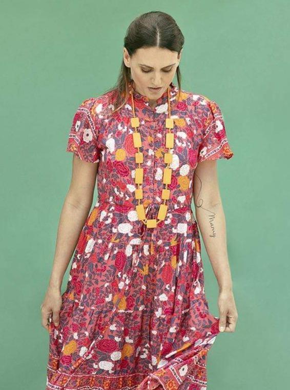 Vestito Jazz midi - corallo - Bijondo