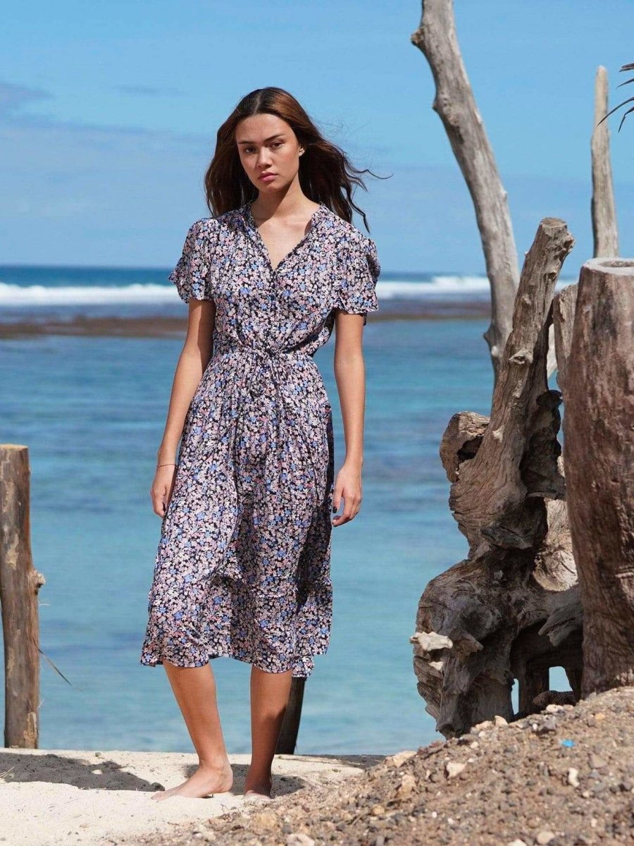 Vestito Jazz midi - fiori - Bijondo