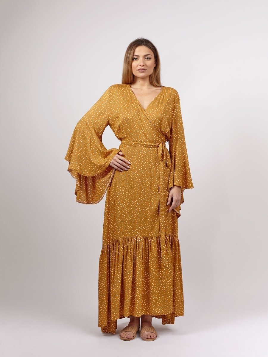 Vestito Kimono Megan Wrap - giallo - Bijondo