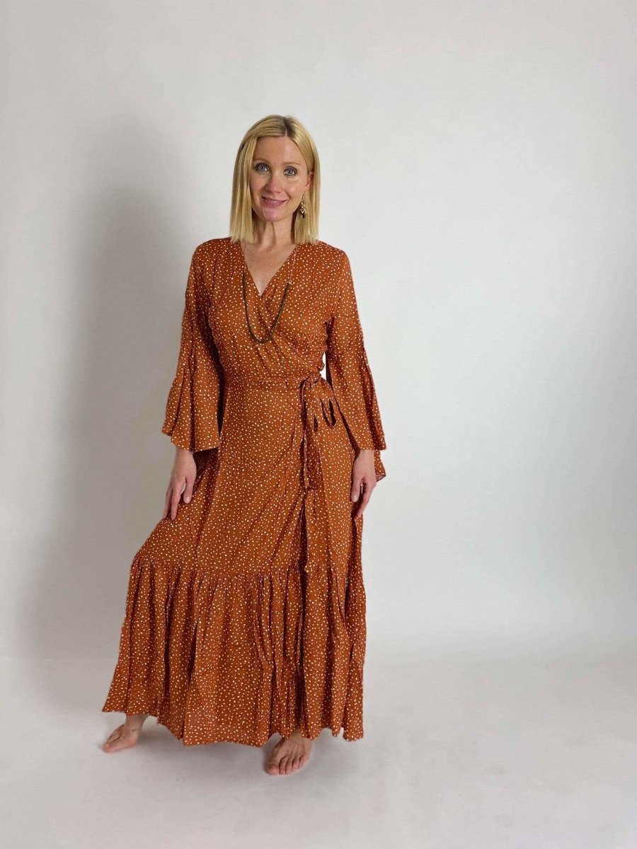 Vestito Kimono Megan Wrap - ruggine - Bijondo