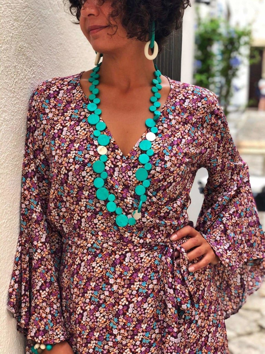 Vestito Kimono Megan Wrap - viola - Bijondo