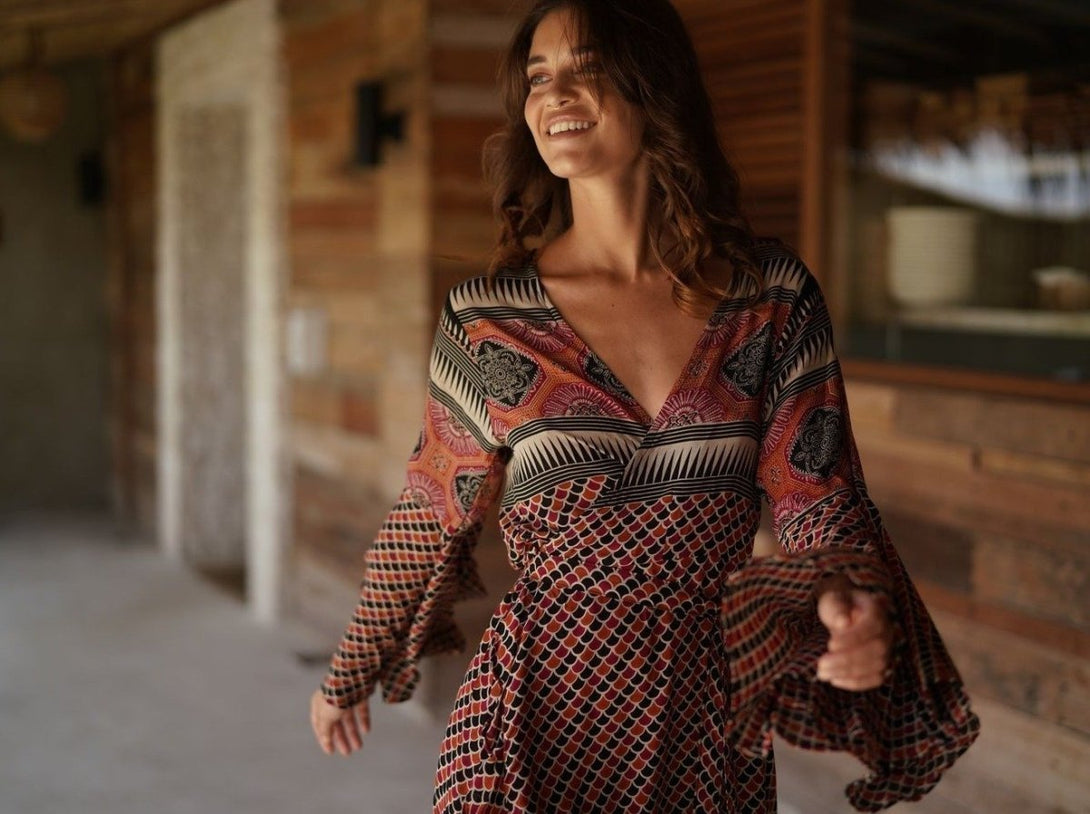 Vestito Kimono corto Margherita - fucsia - Bijondo