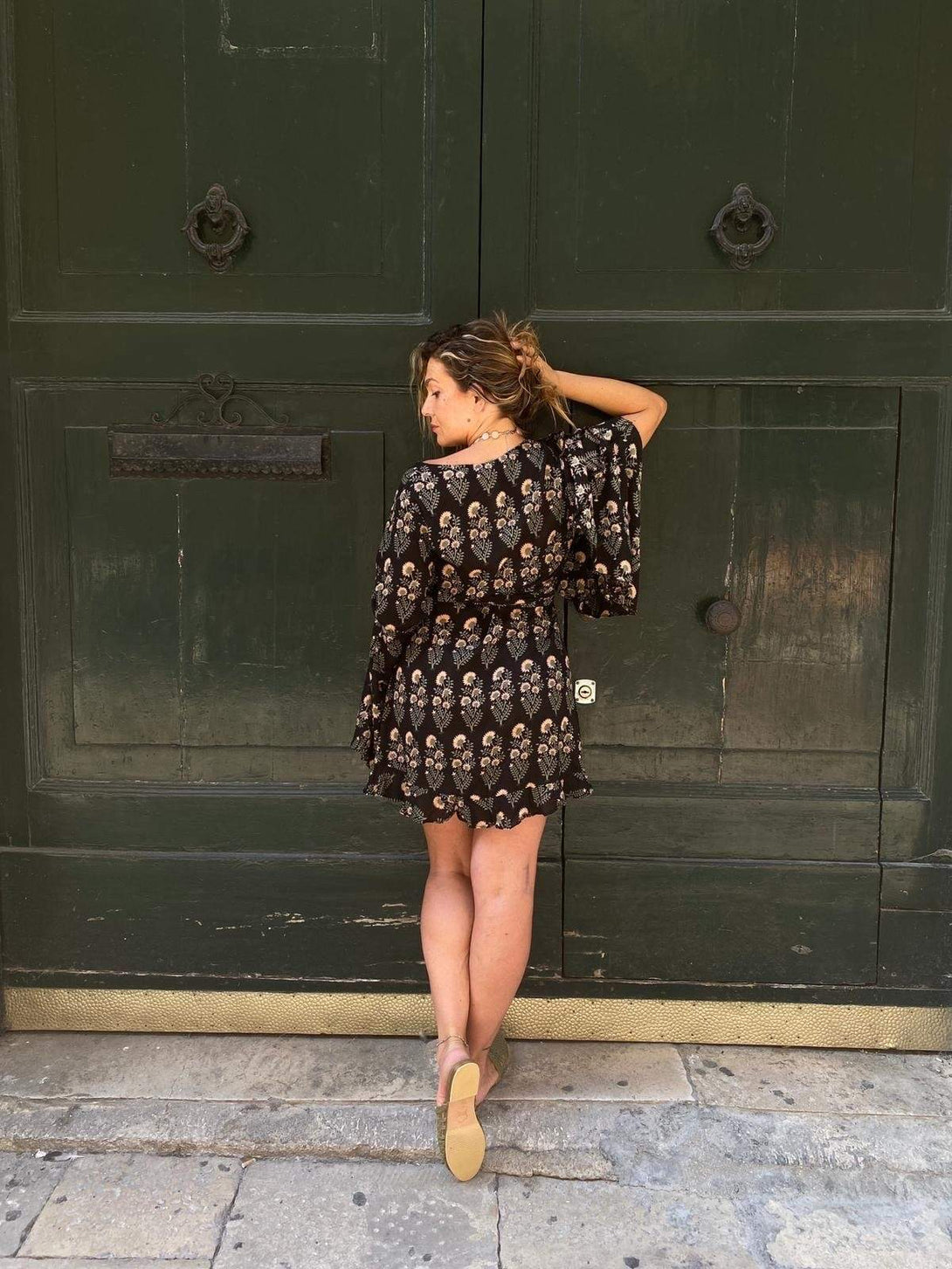 Vestito Kimono corto Margherita - turchese - Bijondo