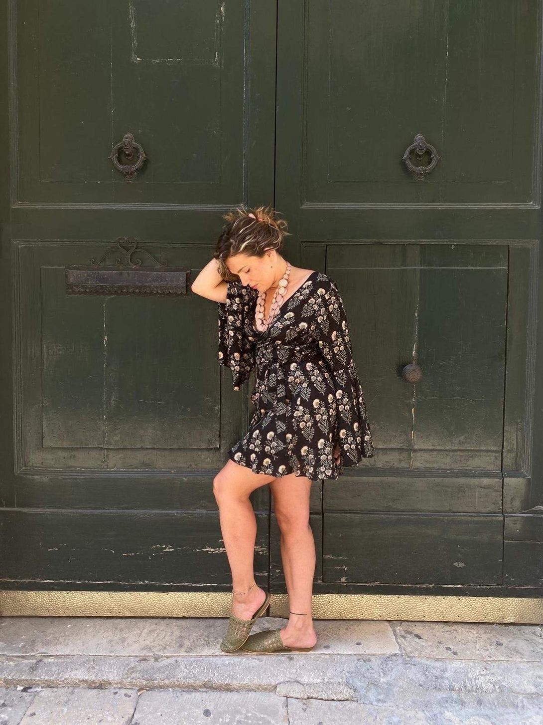 Vestito Kimono corto Margherita - turchese - Bijondo