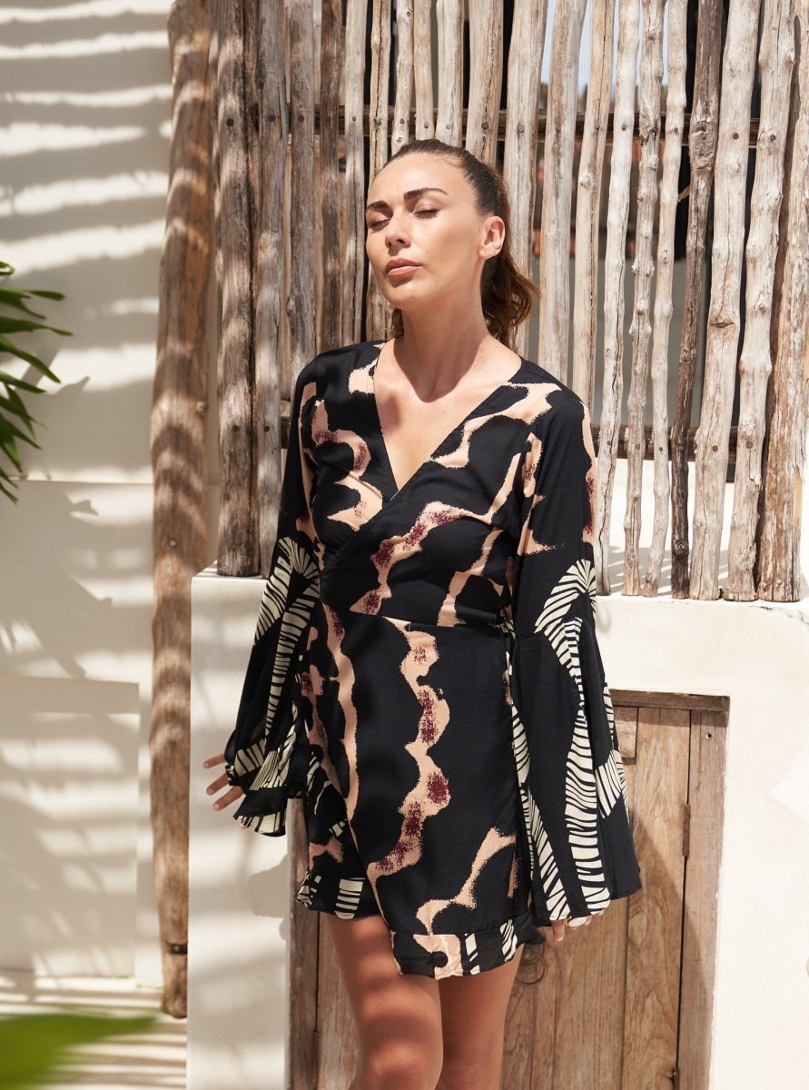 Vestito Kimono corto Margherita - arancione - Bijondo