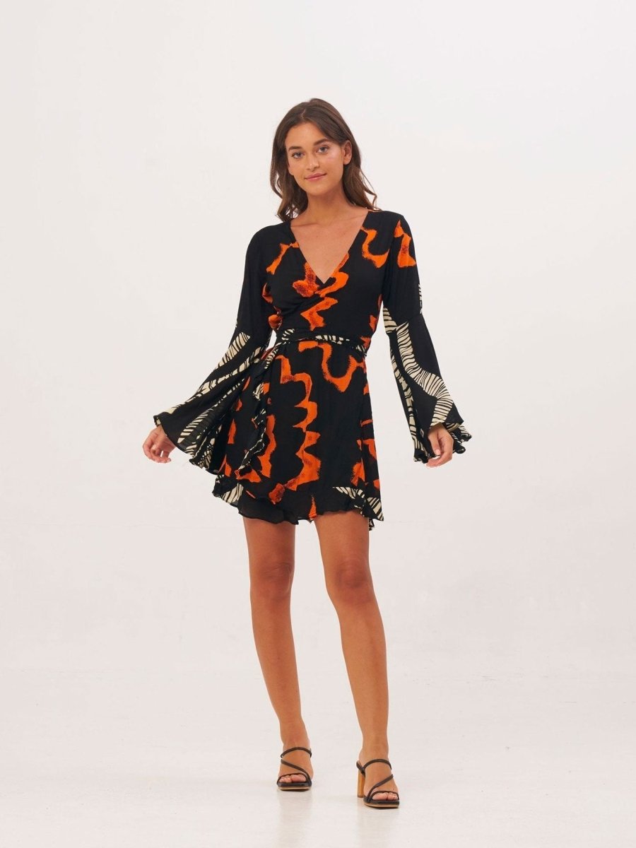 Vestito Kimono corto Margherita - arancione - Bijondo