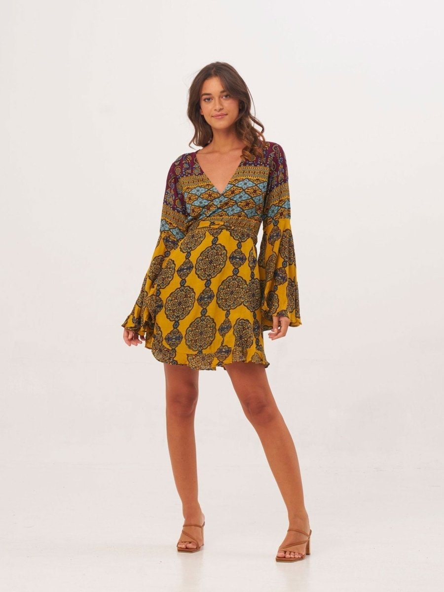 Vestito Kimono corto Margherita - giallo - Bijondo