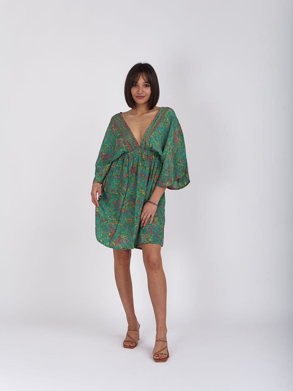 Vestito Luana - verde scuro - Bijondo