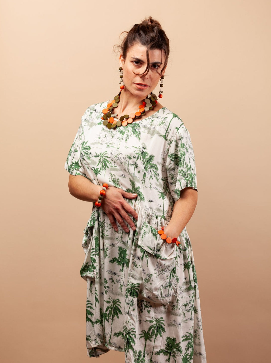 Vestito Mahoti corto rayon-Vestito-Bijondo-verde-taglia unica-Bijondo