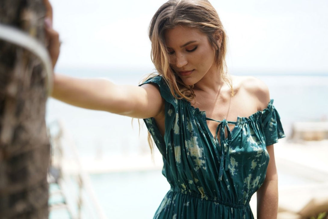 Vestito Mila Tie Dye - verde - Bijondo