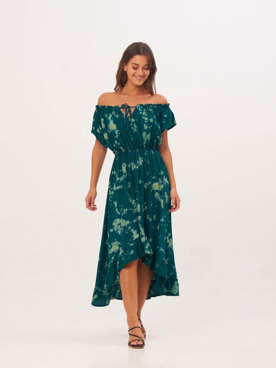 Vestito Mila Tie Dye - verde - Bijondo