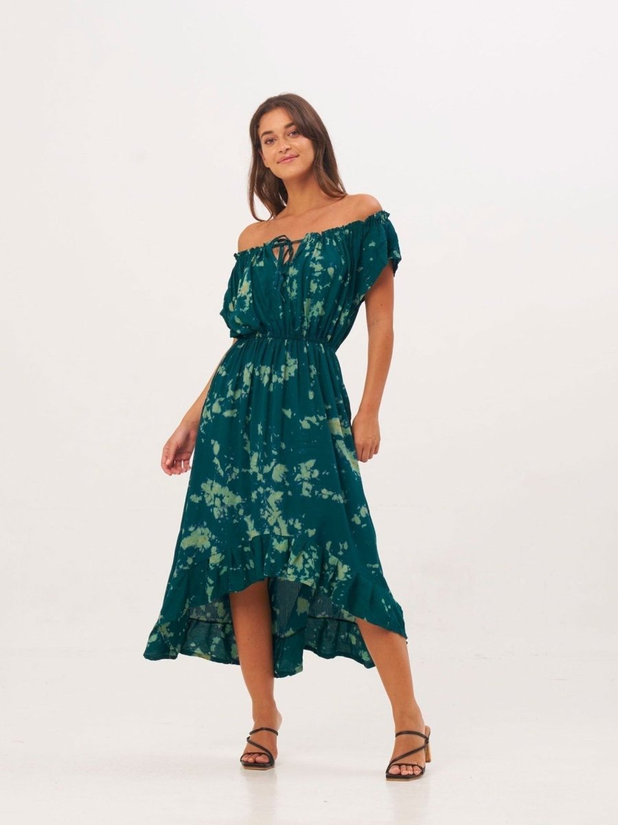 Vestito Mila Tie Dye - verde - Bijondo
