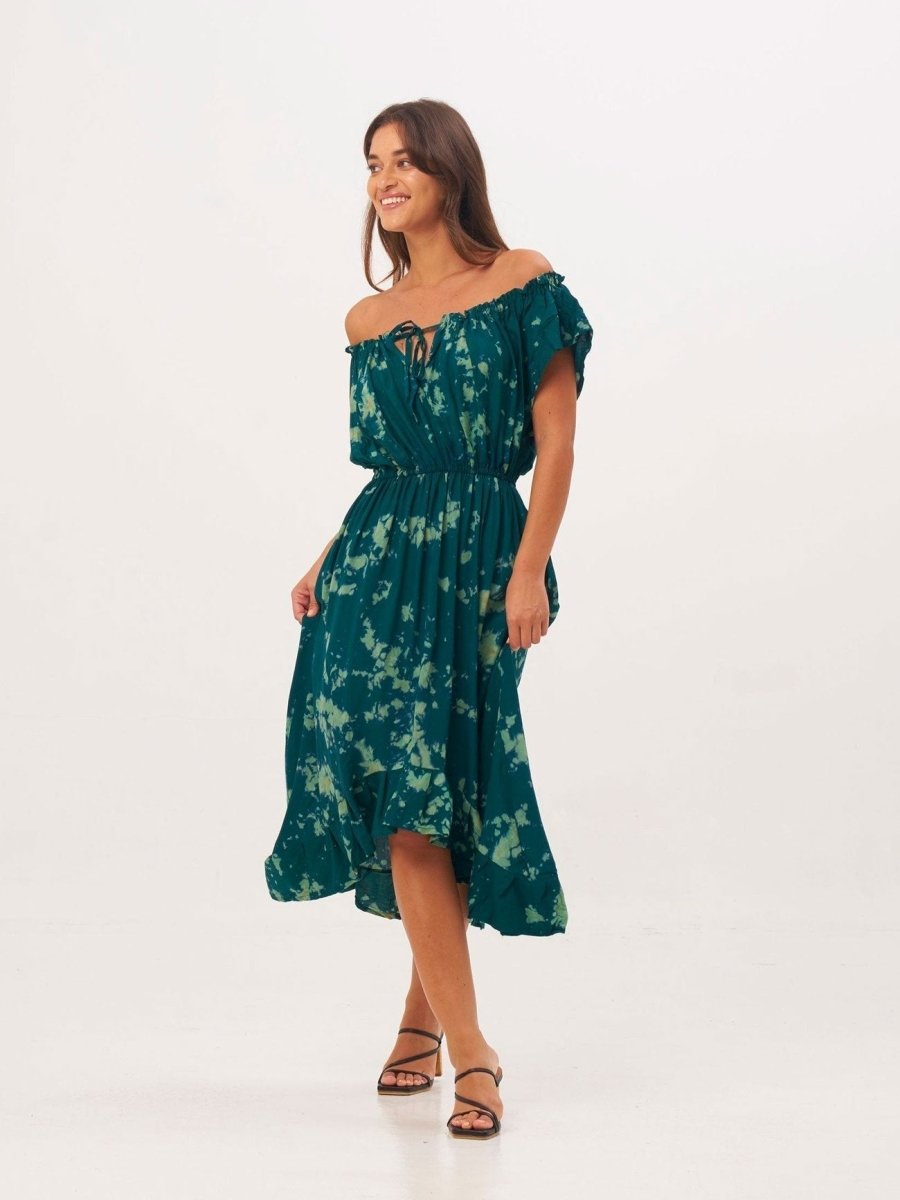 Vestito Mila Tie Dye - verde - Bijondo