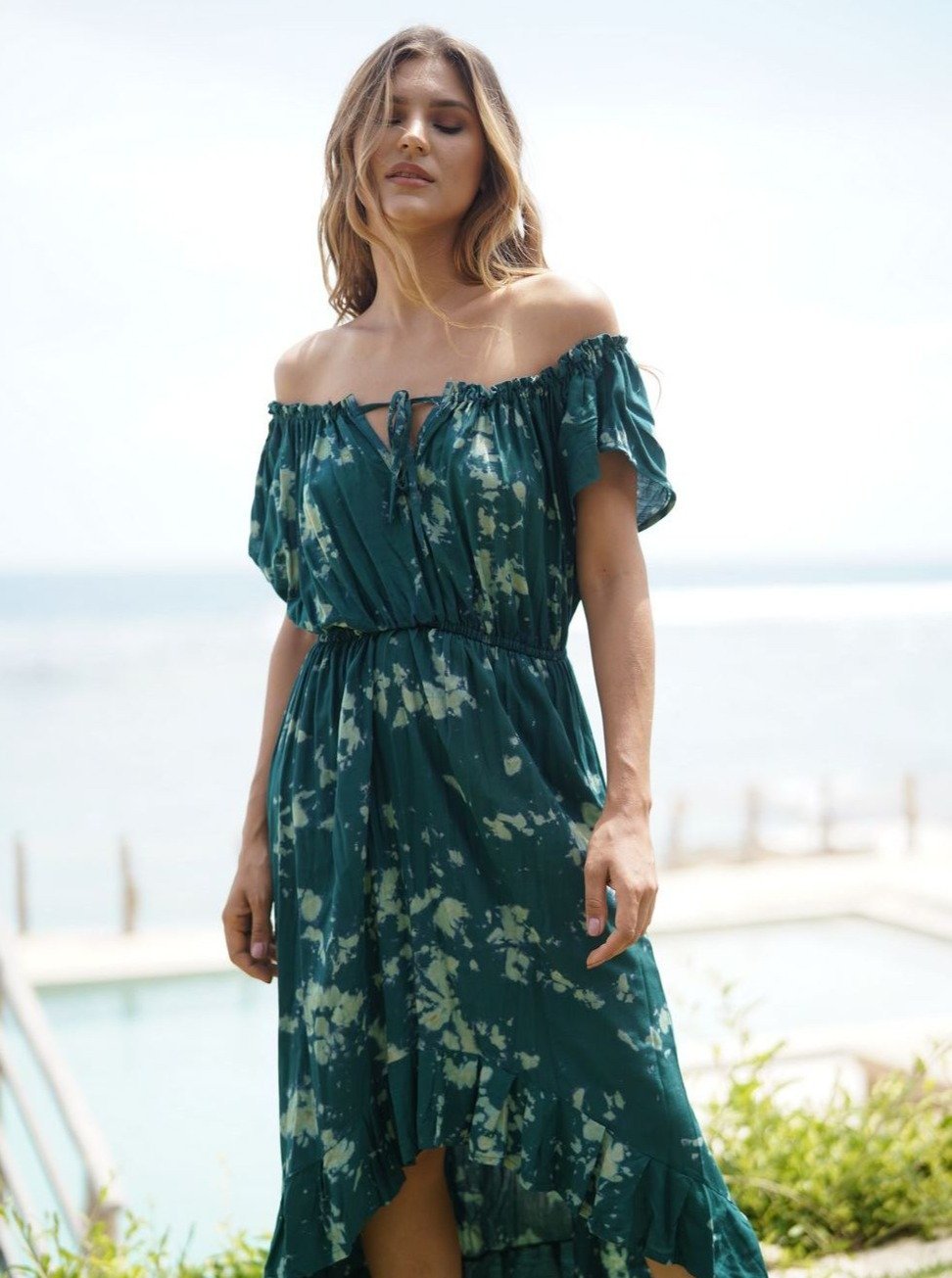 Vestito Mila Tie Dye - verde - Bijondo