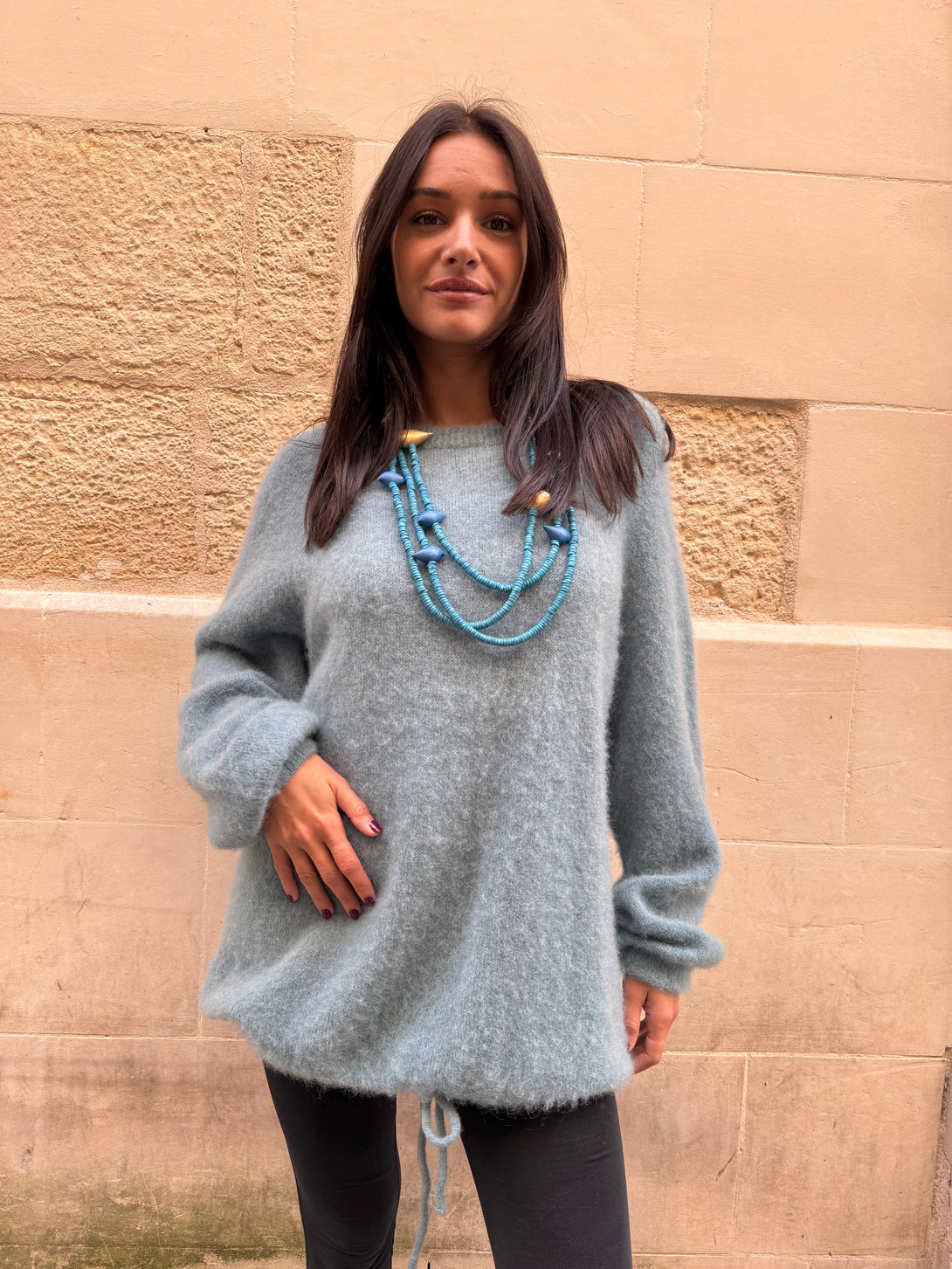 Vestito Mini, pullover Kid Mohair e lana merino Olivia-vestito-Bijondo-Bijondo