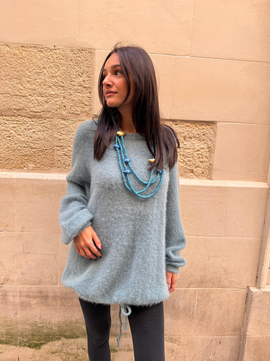 Vestito Mini, pullover Kid Mohair e lana merino Olivia-vestito-Bijondo-Carta da zuccero-taglia unica-Bijondo