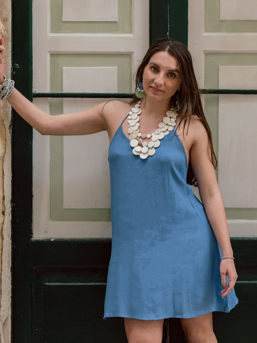 Vestito Mogil corto - celeste - Bijondo