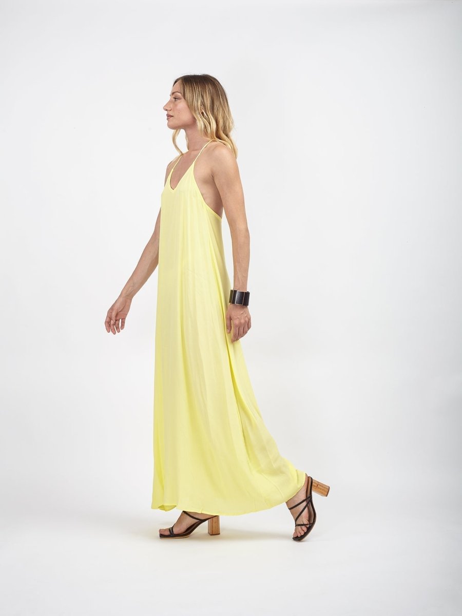 Vestito Mogil lungo rayon - giallo - Bijondo