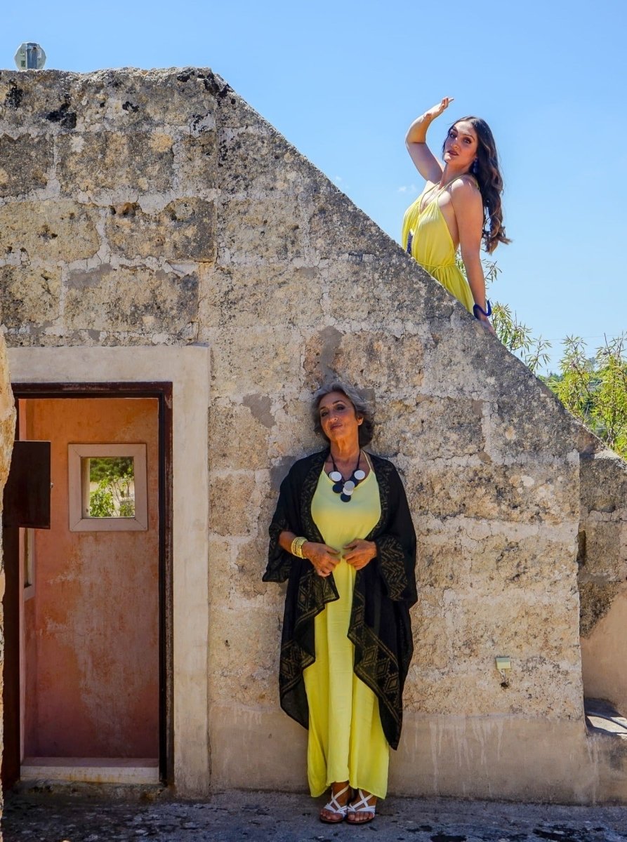 Vestito Mogil lungo rayon - giallo - Bijondo