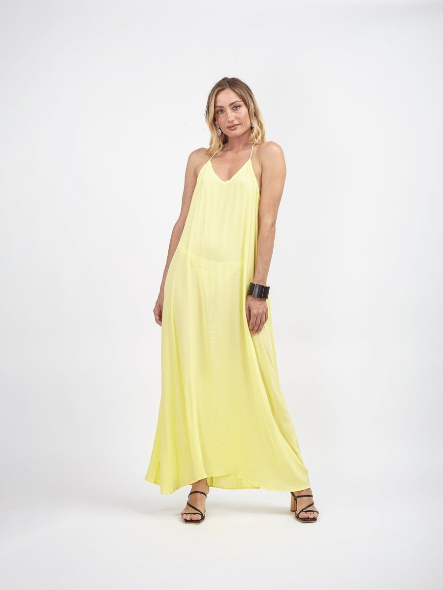 Vestito Mogil lungo rayon - giallo - Bijondo