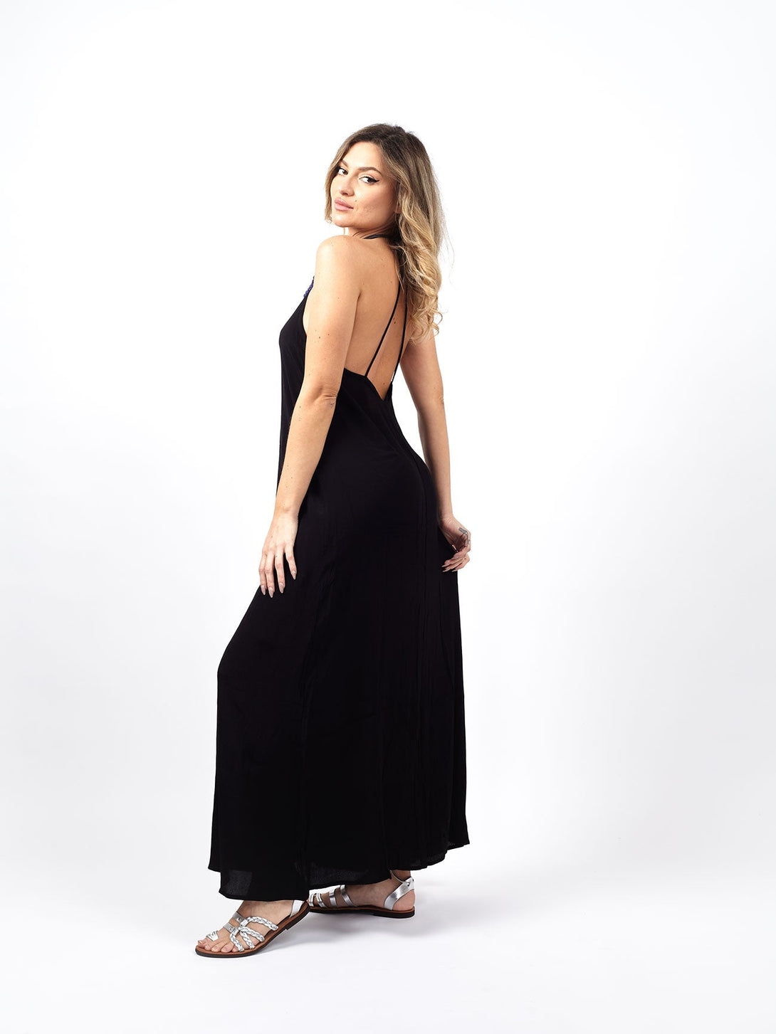 Vestito Mogil lungo rayon-nero-Bijondo