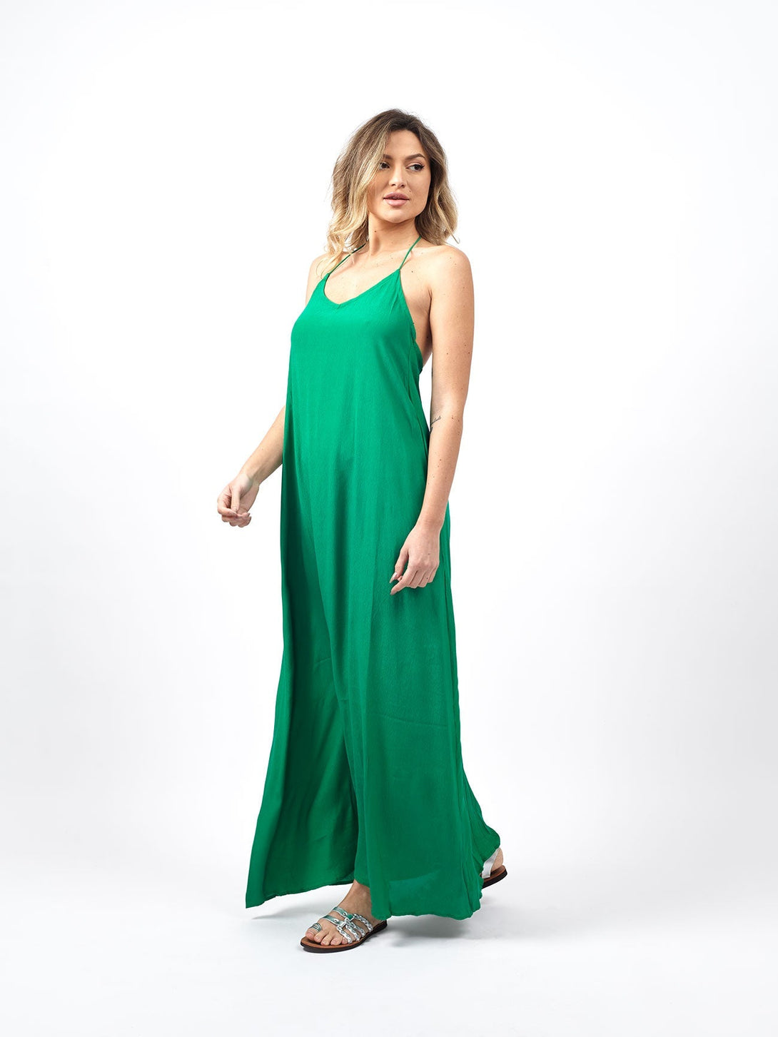 Vestito Mogil lungo rayon-verde-Bijondo