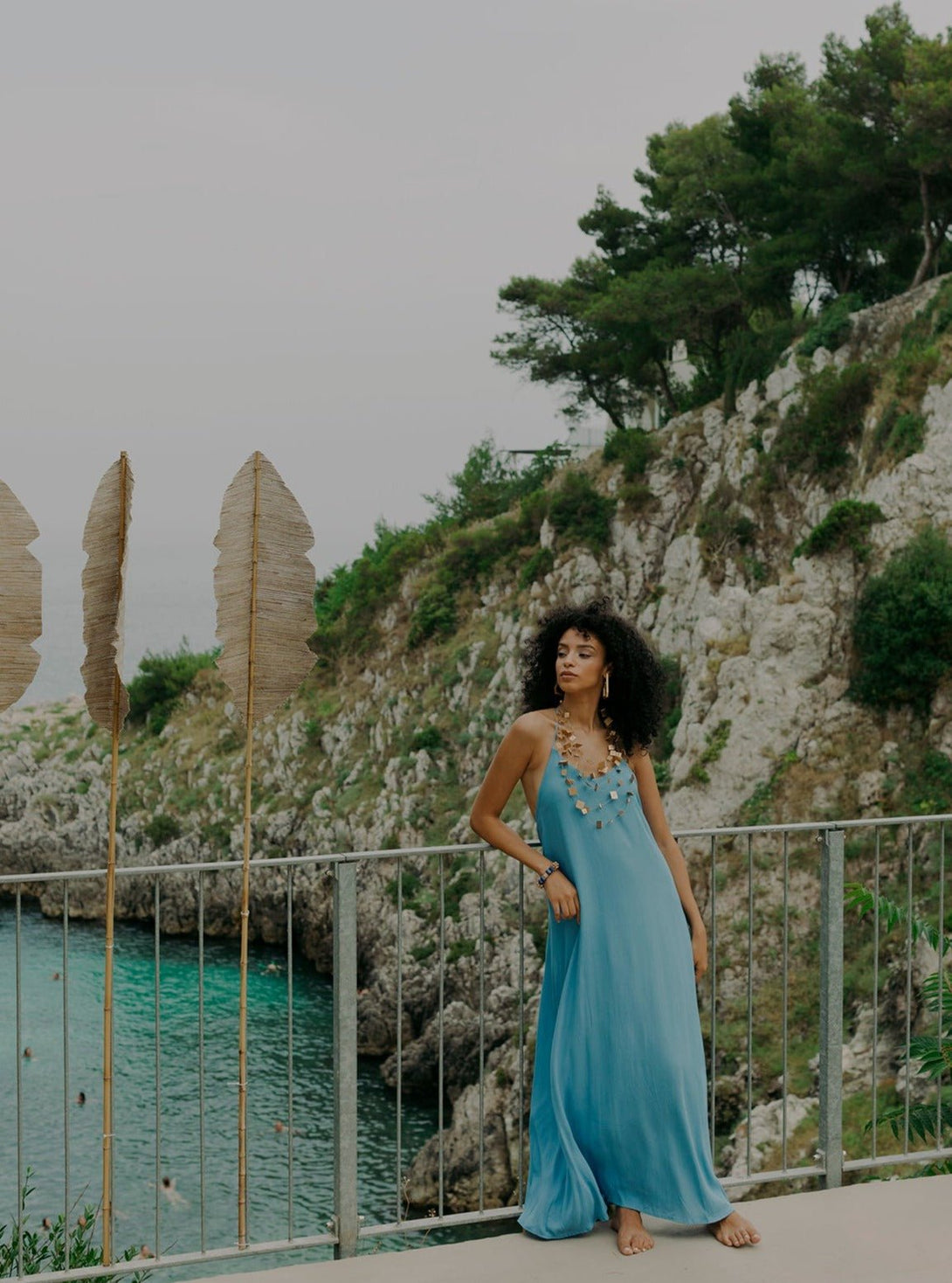 Vestito Mogil lungo rayon - giallo - Bijondo