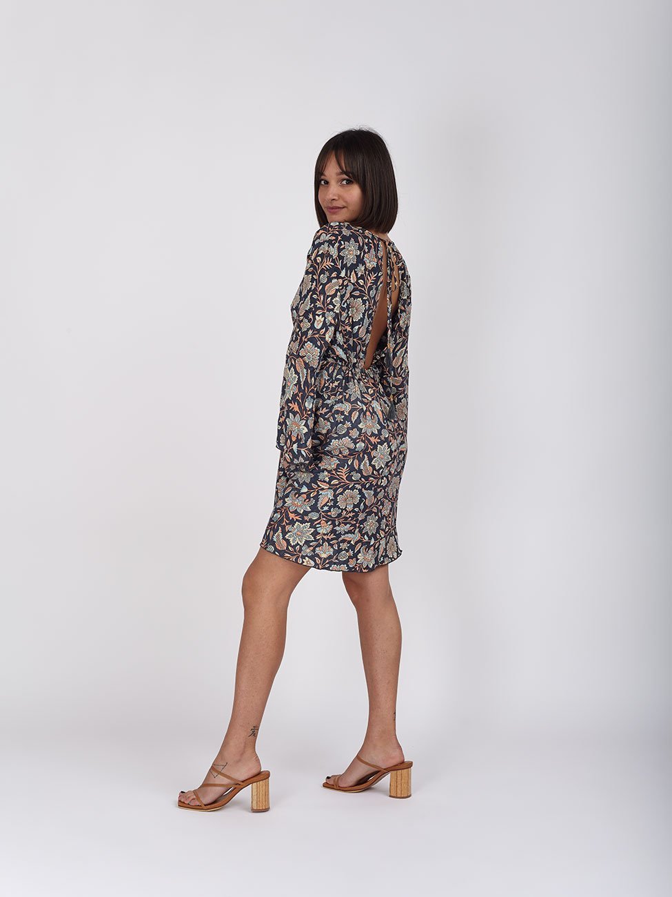 Vestito Seta Anouk - blu - Bijondo